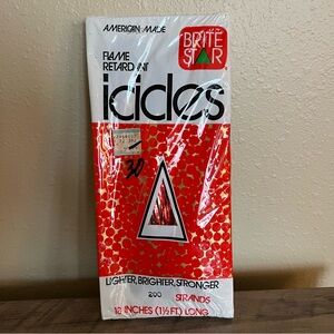 Vintage icicles Brite Star 18 inch Strands Red Gold Tinsel 200 Strands USA Made